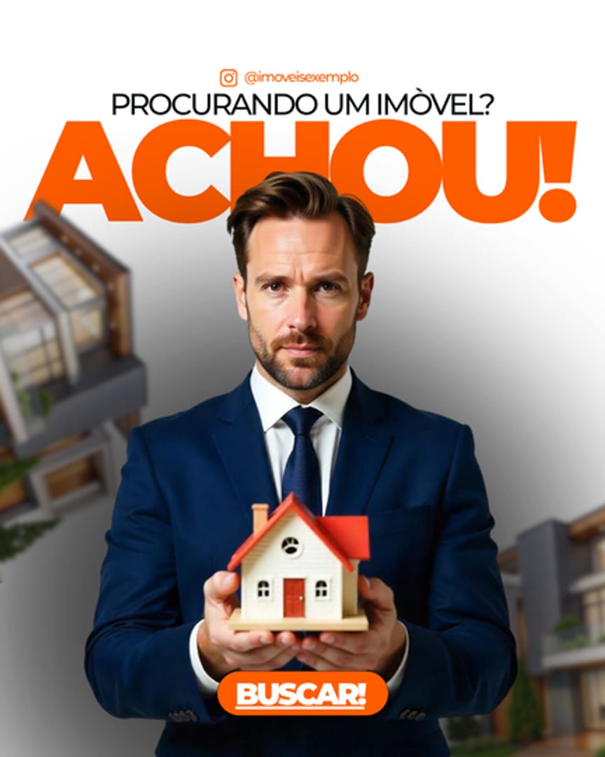 Post para imobiliária com a chamada Procurando um imóvel? Achou!